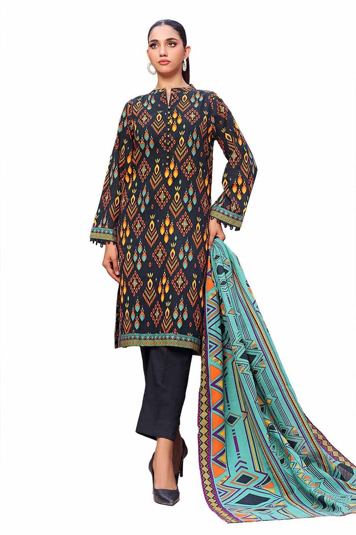 3PC Unstitched Printed Khaddar Suit SD-42132