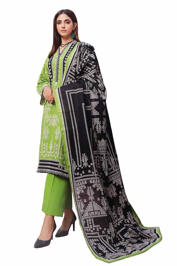 3PC Unstitched Printed Khaddar Suit SD-42134