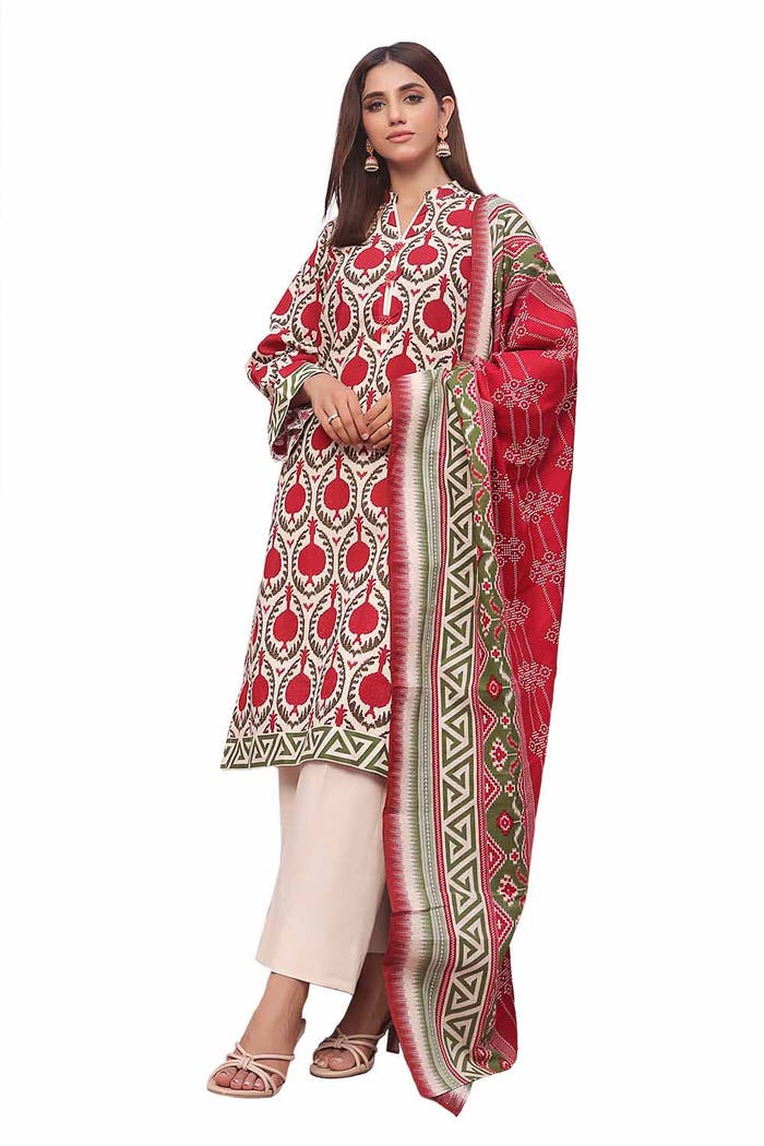 3PC Unstitched Printed Khaddar Suit SD-42140